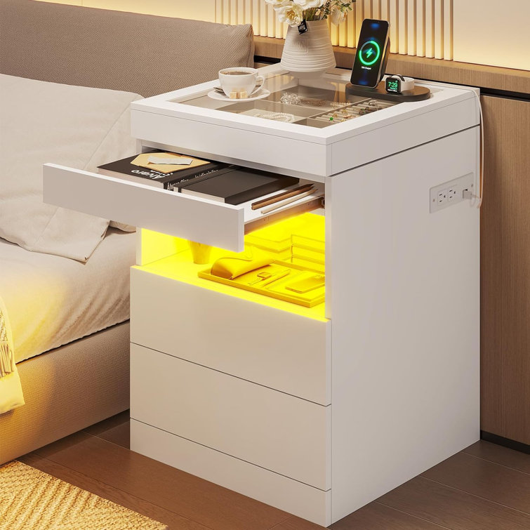 Nightstand with top sliding top